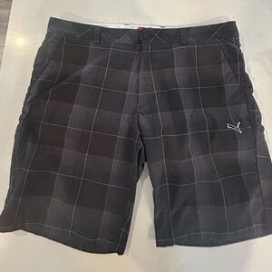 Puma Men's Black Plaid Golf Shorts